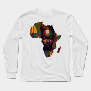 African Map Face Long Sleeve T-Shirt